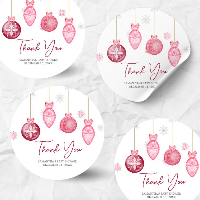 Pegatina Redonda Chica Santa Bebé Navidades Baby Shower (Santa Baby Christmas Baby Shower Sticker)