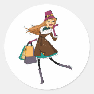 Pegatina Redonda Chica Sticker Hola