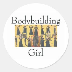 Pegatina Redonda Chica SUPERIOR del Bodybuilding