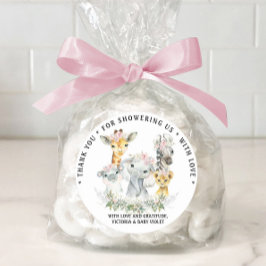 Pegatina Redonda Chica Sweet Safari Baby Shower