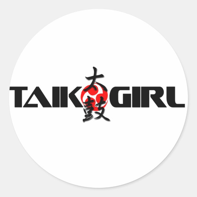 Pegatina Redonda Chica taiko (Diseño 1) (Anverso)