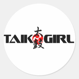 Pegatina Redonda Chica taiko (Diseño 1)