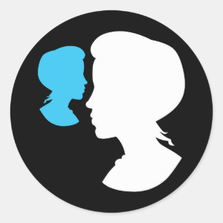 Pegatina Redonda Chica victoriana Silhouette Cameo