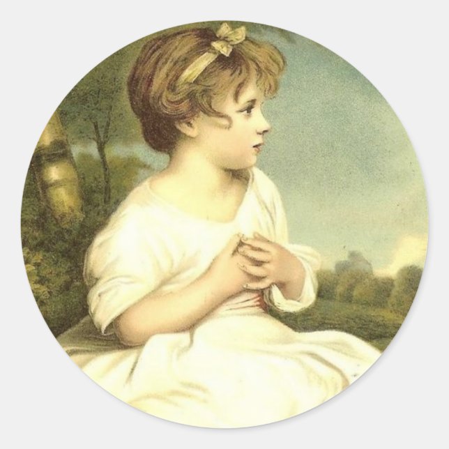 Pegatina Redonda Chica victoriano en las focas de los Pegatinas del (Anverso)