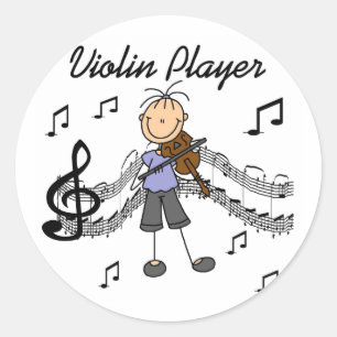 Pegatina Redonda Chica Violin Player Tshirts and Gifts