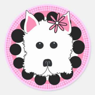 Pegatina Redonda Chica Westie
