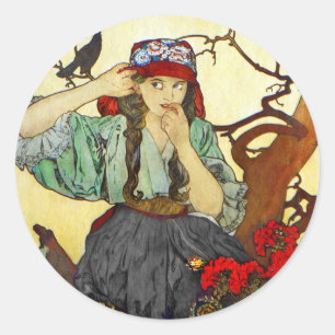 Pegatina Redonda Chica y coro de profesores de Raven Moravian