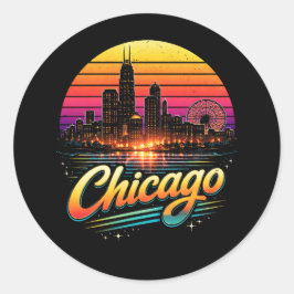 Pegatina Redonda Chicago