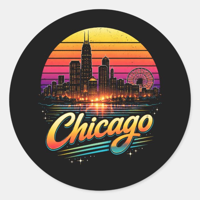 Pegatina Redonda Chicago (Anverso)