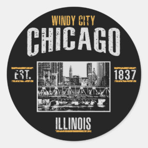 Pegatina Redonda Chicago