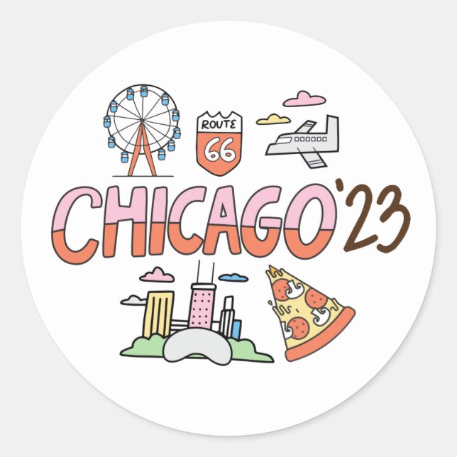 Pegatina Redonda Chicago 2023 (Anverso)