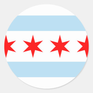 Pegatina Redonda Chicago, Estados Unidos