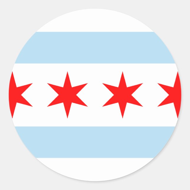 Pegatina Redonda Chicago, Estados Unidos (Anverso)