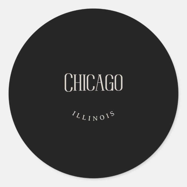 Pegatina Redonda Chicago IL (Anverso)