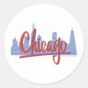 PEGATINA REDONDA CHICAGO-RED