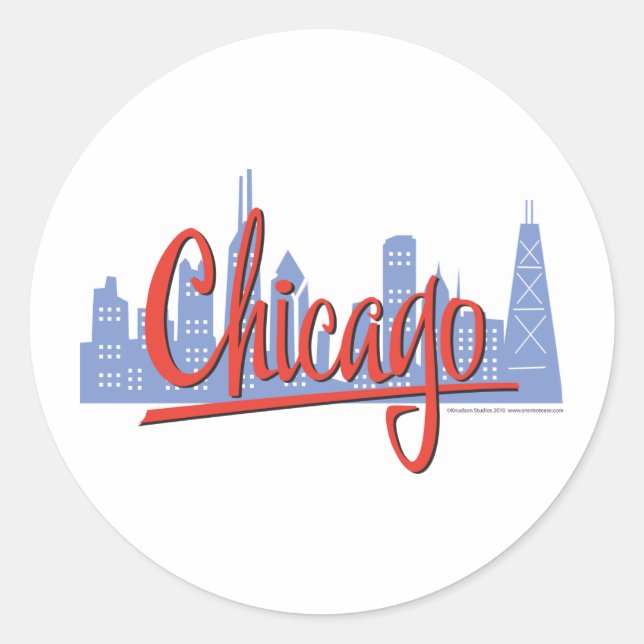 PEGATINA REDONDA CHICAGO-RED (Anverso)