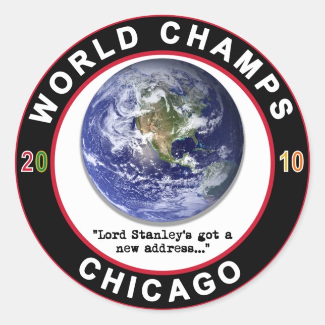 PEGATINA REDONDA CHICAGO WORLD CHAMPS (Anverso)