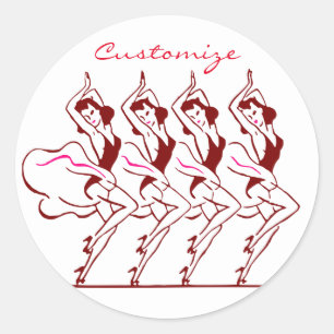 Pegatina Redonda Chicas bailarines Thunder_Cove