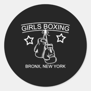 Pegatina Redonda Chicas Boxing Bronx Ny Rachel Costume