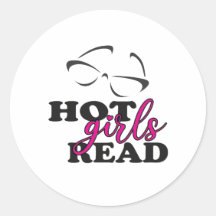 Chicas Calientes Leen Sticker Redondo