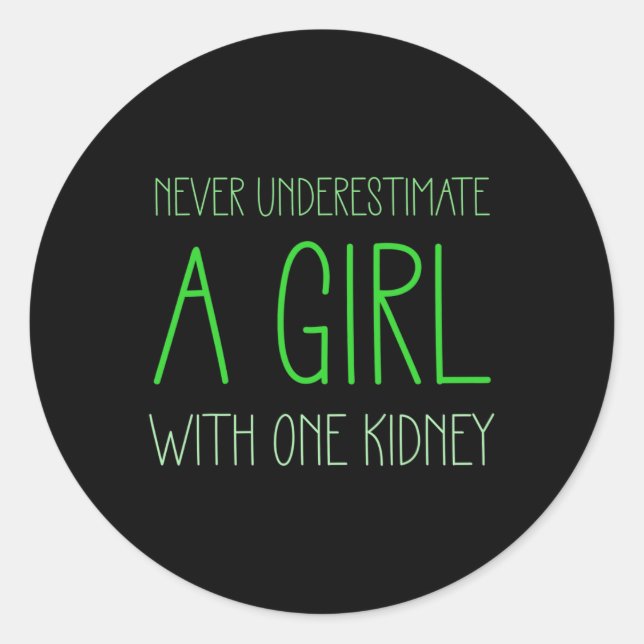 Pegatina Redonda Chicas Con Un Trasplante De Donante De Enfermedade (Anverso)