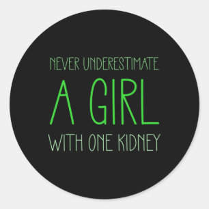 Pegatina Redonda Chicas Con Un Trasplante De Donante De Enfermedade