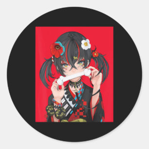 Pegatina Redonda Chicas de anime dulces obsequios estéticos japones