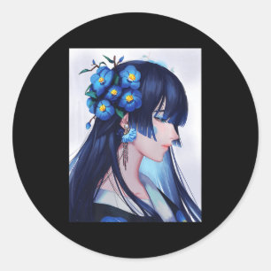 Pegatina Redonda Chicas de anime dulces obsequios estéticos japones