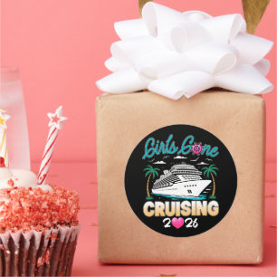 Pegatina Redonda Chicas de crucero 2026 Amigas a juego Crucero