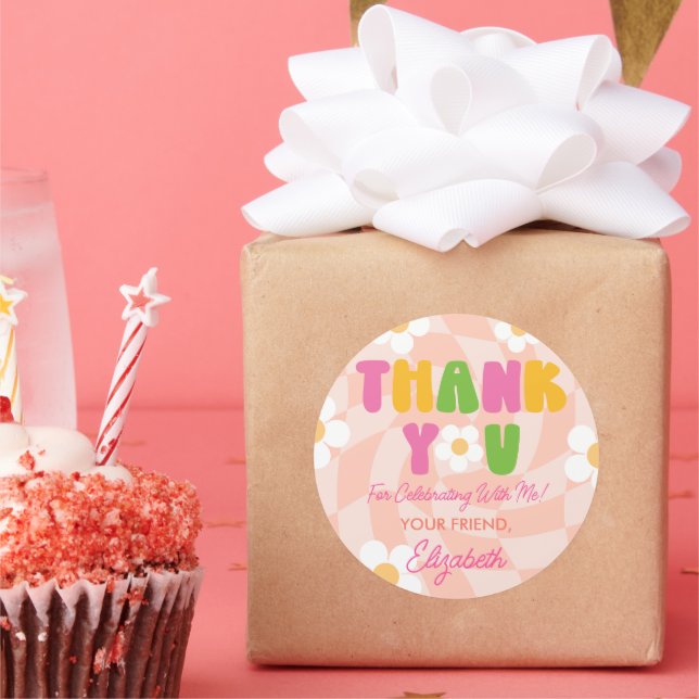 Pegatina Redonda Chicas de dígitos únicos de Peace Out Décima Fiest (Fiesta)