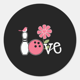 Pegatina Redonda Chicas de diseño de boliche para mujeres ventilare