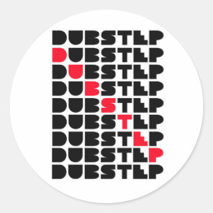 Pegatina Redonda Chicas de Dubstep WALL chicos música de Dubstep