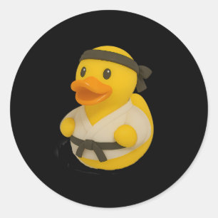 Pegatina Redonda Chicas de duque de caucho Karate Ducky Duckie