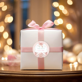 Pegatina Redonda Chicas de hadas Mushroom House Ribbon Twins Cumple