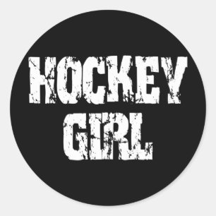 Pegatina Redonda Chicas de hockey Chica