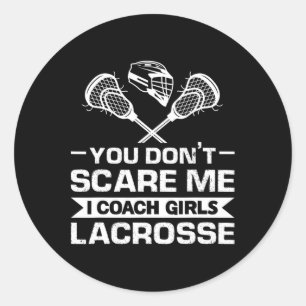 Pegatina Redonda Chicas De La Enseñanza De La Enseñanza De Lacrosse