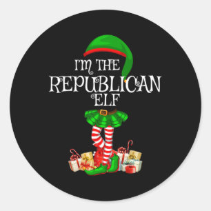 Pegatina Redonda Chicas de la familia I'm the republicana Elf
