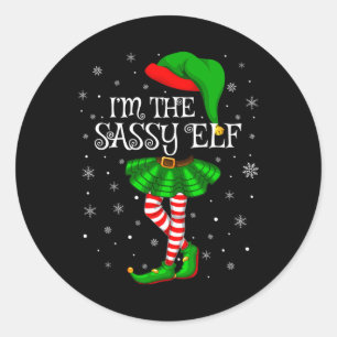 Pegatina Redonda Chicas de la familia I'm The Sy Elf Christm