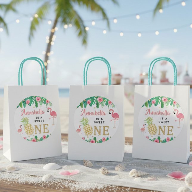 Pegatina Redonda Chicas de la Playa Tropical de Luau de Verano Prim (Subido por el creador)