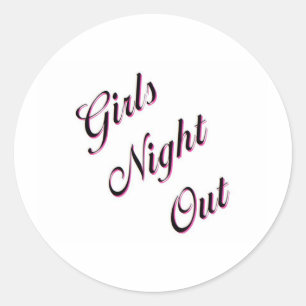 Pegatina Redonda Chicas de noche fuera