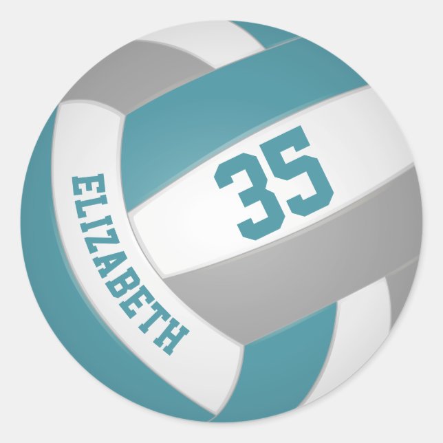 Pegatina Redonda chicas de personalizado blanco gris verde azulado  (Anverso)