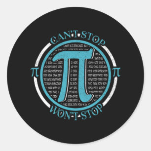 Pegatina Redonda Chicas de Pi Day en Mens Pi Mathematics Divertido