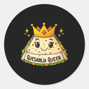 Pegatina Redonda Chicas de Quesadilla Queen Cinco De Mayo