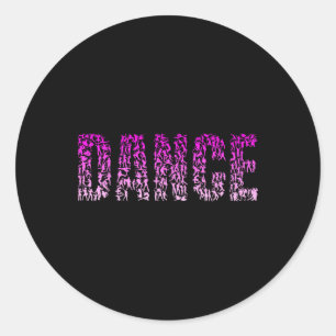 Pegatina Redonda Chicas de Silhouette bailarinas de camisetas de ba