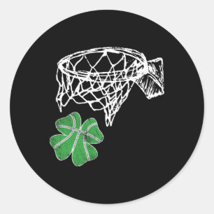 Pegatina Redonda Chicas de St Patricks Day Bysketll Shamrock Men