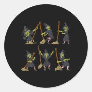 Pegatina Redonda Chicas del Halloween Dancing Witch Dance Challenge