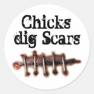 Pegatina Redonda Chicas Dig Scars