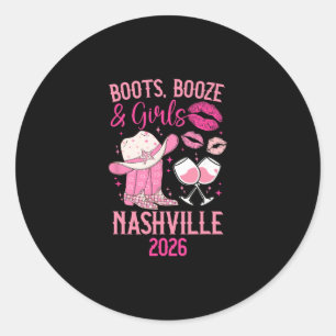 Pegatina Redonda Chicas divertidas viaje a Nashville 2026 Vacacione