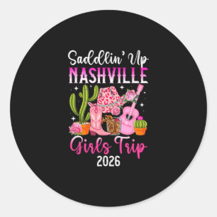 Pegatina Redonda Chicas divertidas viaje a Nashville 2026 Vacacione