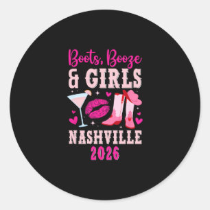 Pegatina Redonda Chicas divertidas viaje a Nashville 2026 Vacacione